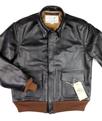 Aero A-2 Military Flight Jacket, size 42, Blackened Brown Vicenza Horsehide