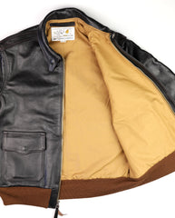 Aero A-2 Military Flight Jacket, size 42, Blackened Brown Vicenza Horsehide