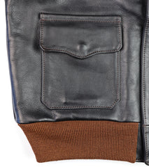 Aero A-2 Military Flight Jacket, size 42, Blackened Brown Vicenza Horsehide