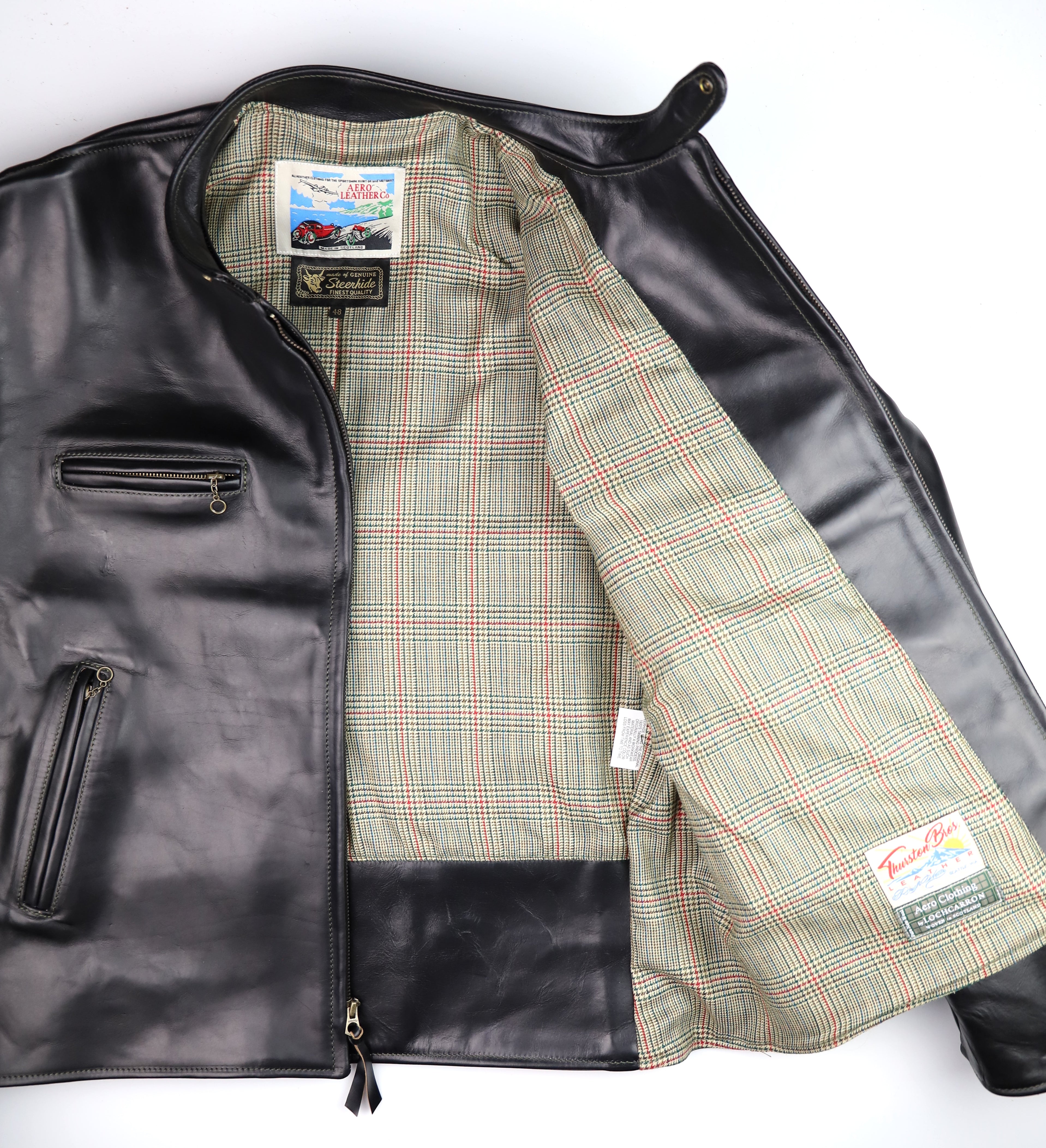 Aero Cafe' Racer, size 48, Black CXL Steerhide