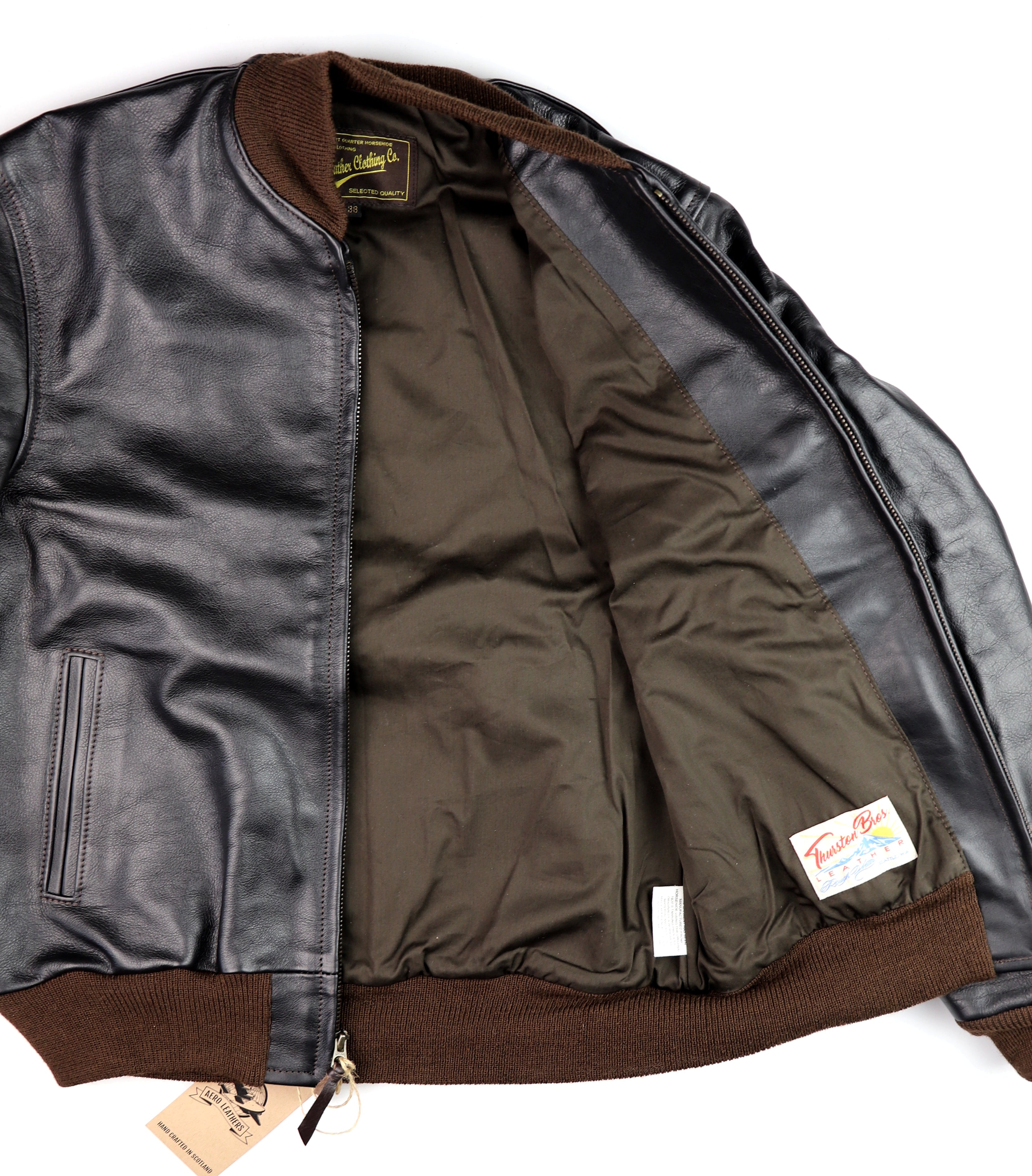Aero College Jacket, size 38 (fits like 42), Blackened Brown Vicenza Horsehide