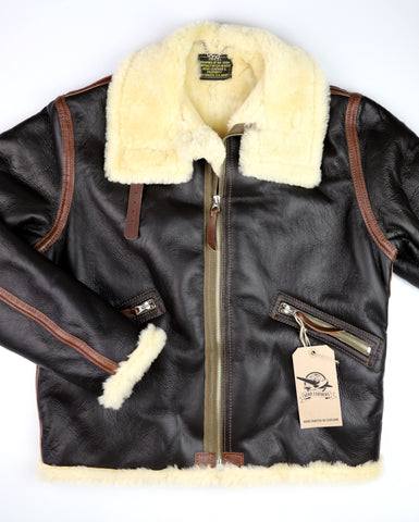 Aero D-1 Military Flight Jacket, size 40, Seal Brown with Russet Vicenza Trim