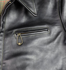 Aero Premier Highwayman, size 44, Blackened Brown Vicenza Horsehide