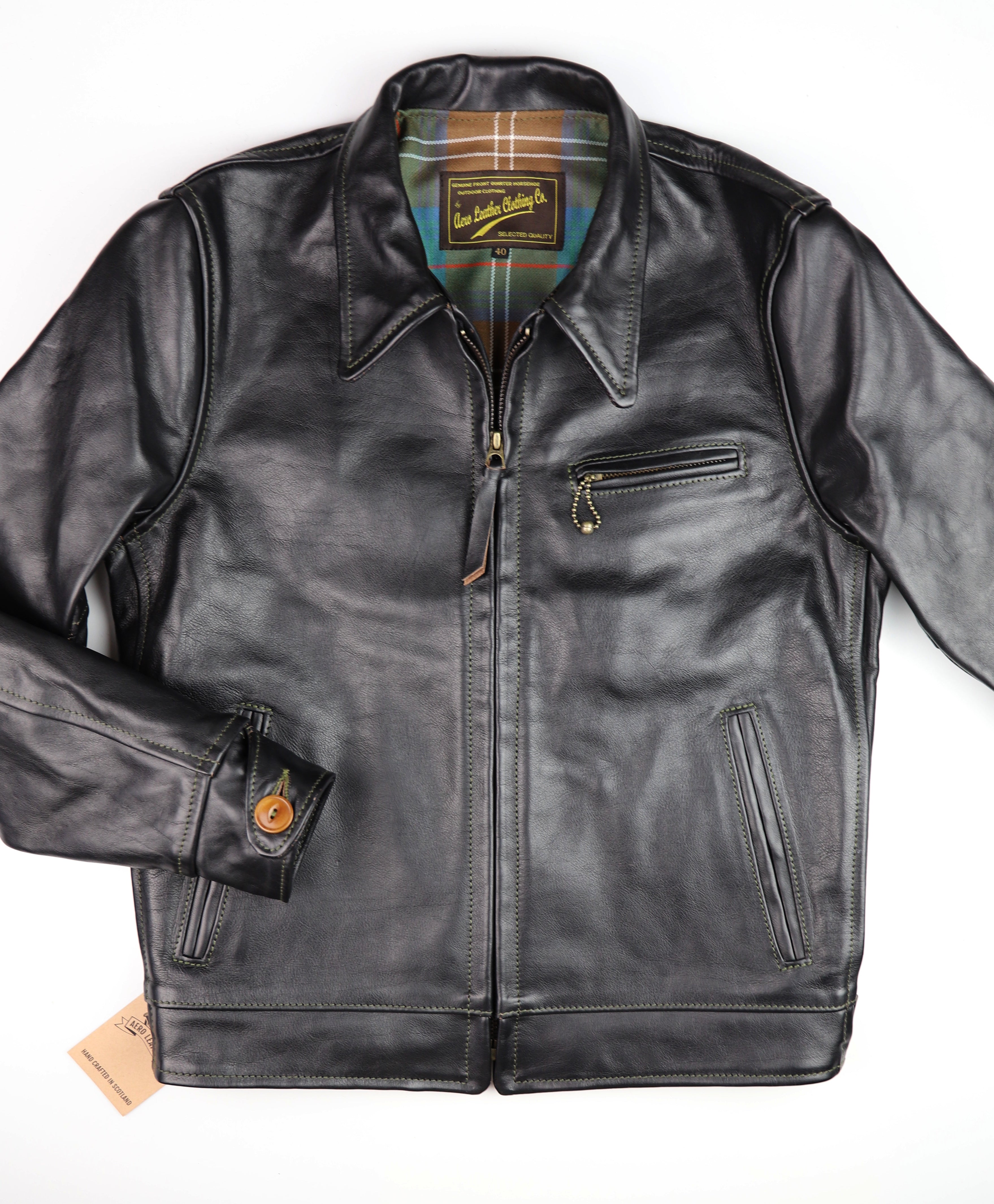 Aero Premier Highwayman, size 40, Blackened Brown Vicenza Horsehide