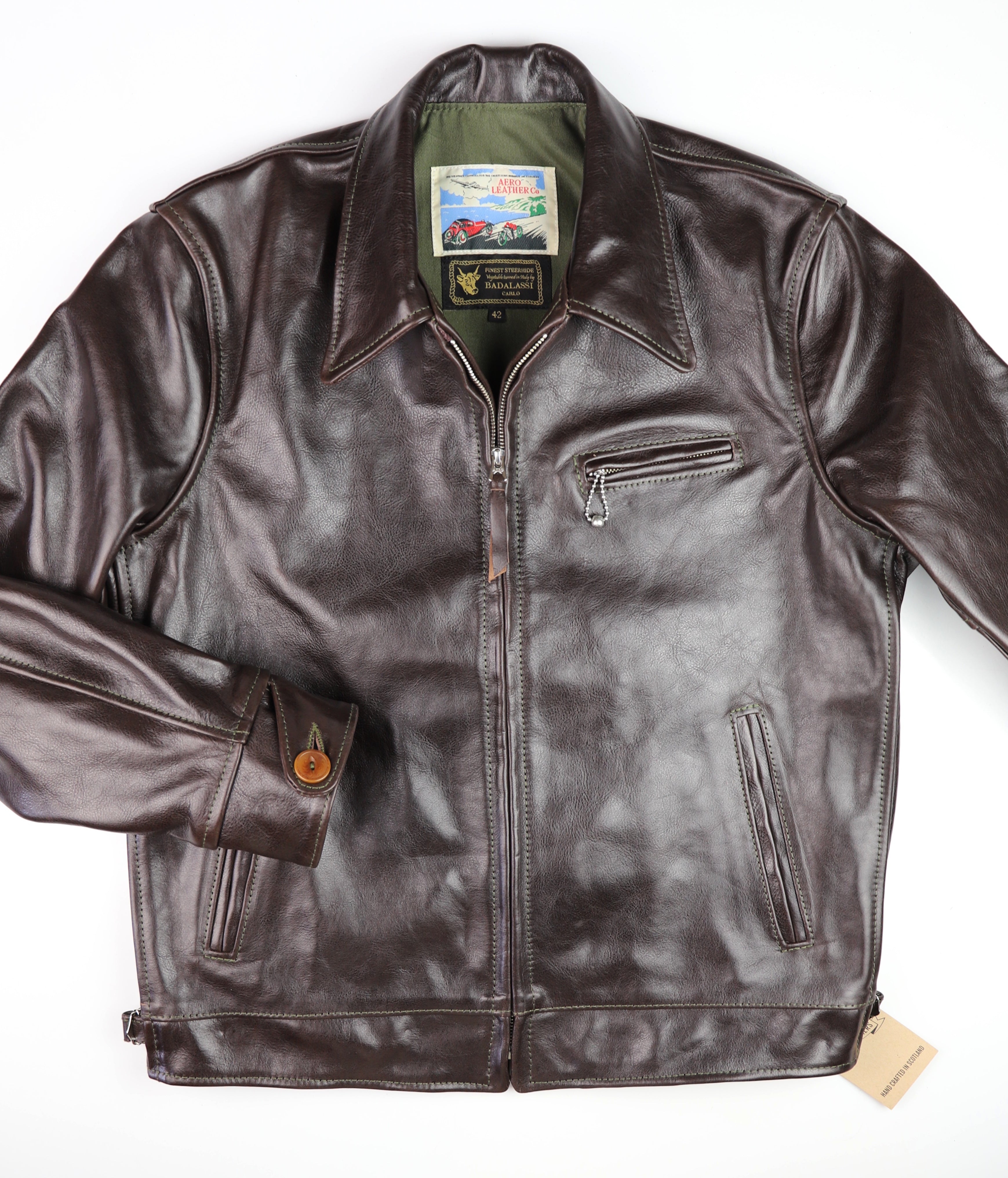 Aero Premier Highwayman, size 42, Chestnut Badalassi Cowhide