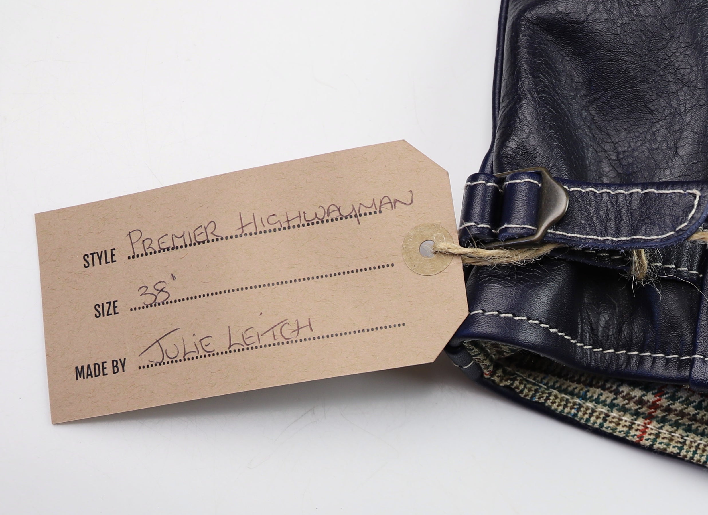 Aero Premier Highwayman, size 38, Navy Blue Vicenza Horsehide