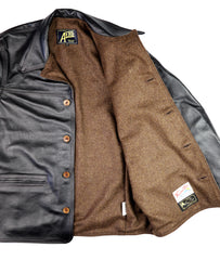 Aero Premier Work Coat, size 44, Blackened Brown Vicenza Horsehide
