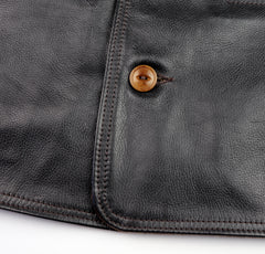 Aero Premier Work Coat, size 44, Blackened Brown Vicenza Horsehide
