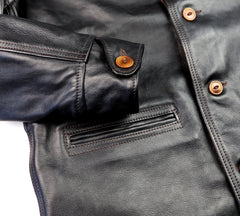 Aero Premier Work Coat, size 44, Blackened Brown Vicenza Horsehide