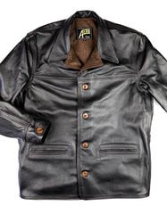 Aero Premier Work Coat, size 44, Blackened Brown Vicenza Horsehide