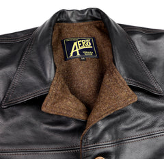 Aero Premier Work Coat, size 44, Blackened Brown Vicenza Horsehide