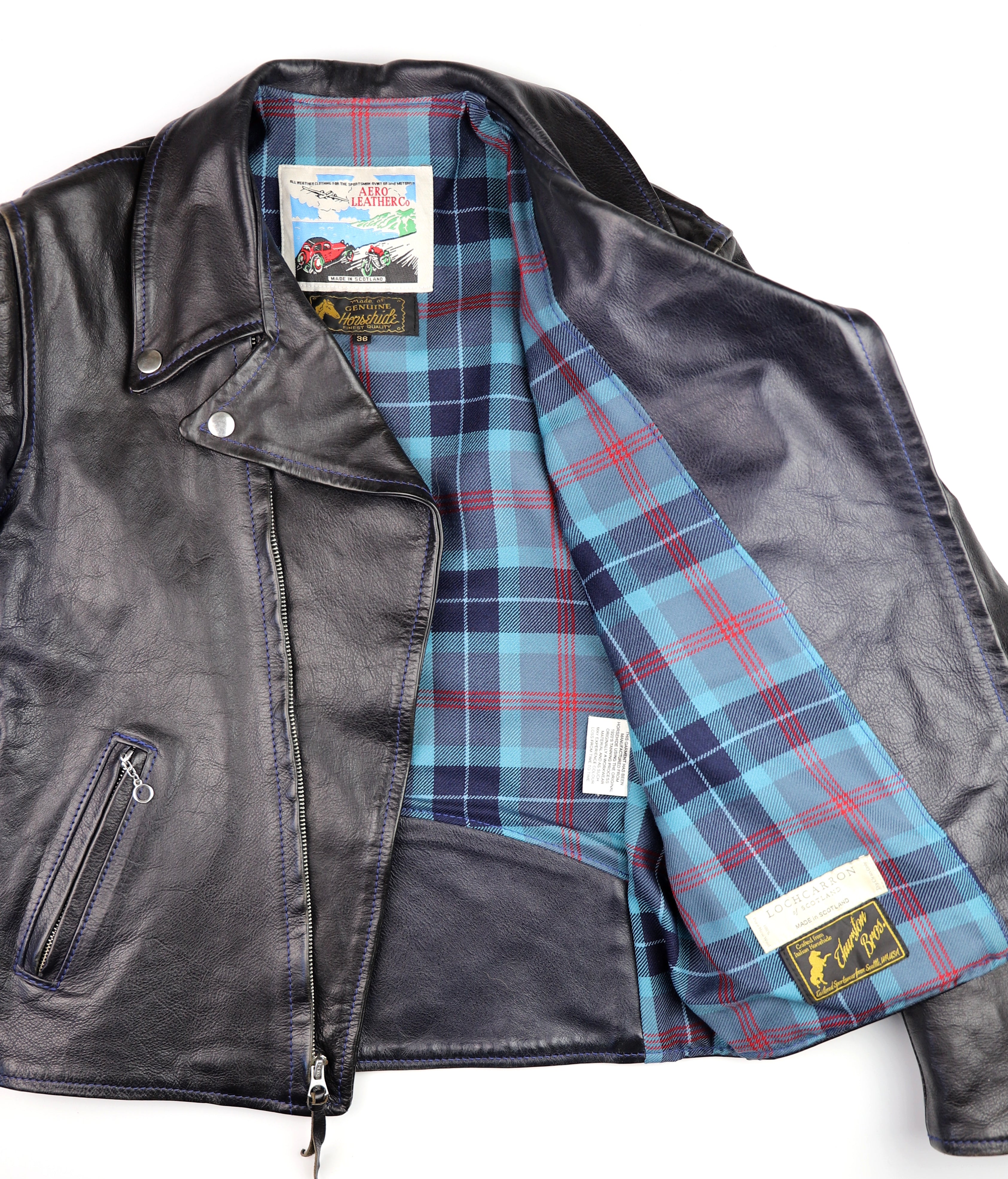 Aero Ridley, size 36, Navy Blue Vicenza Horsehide