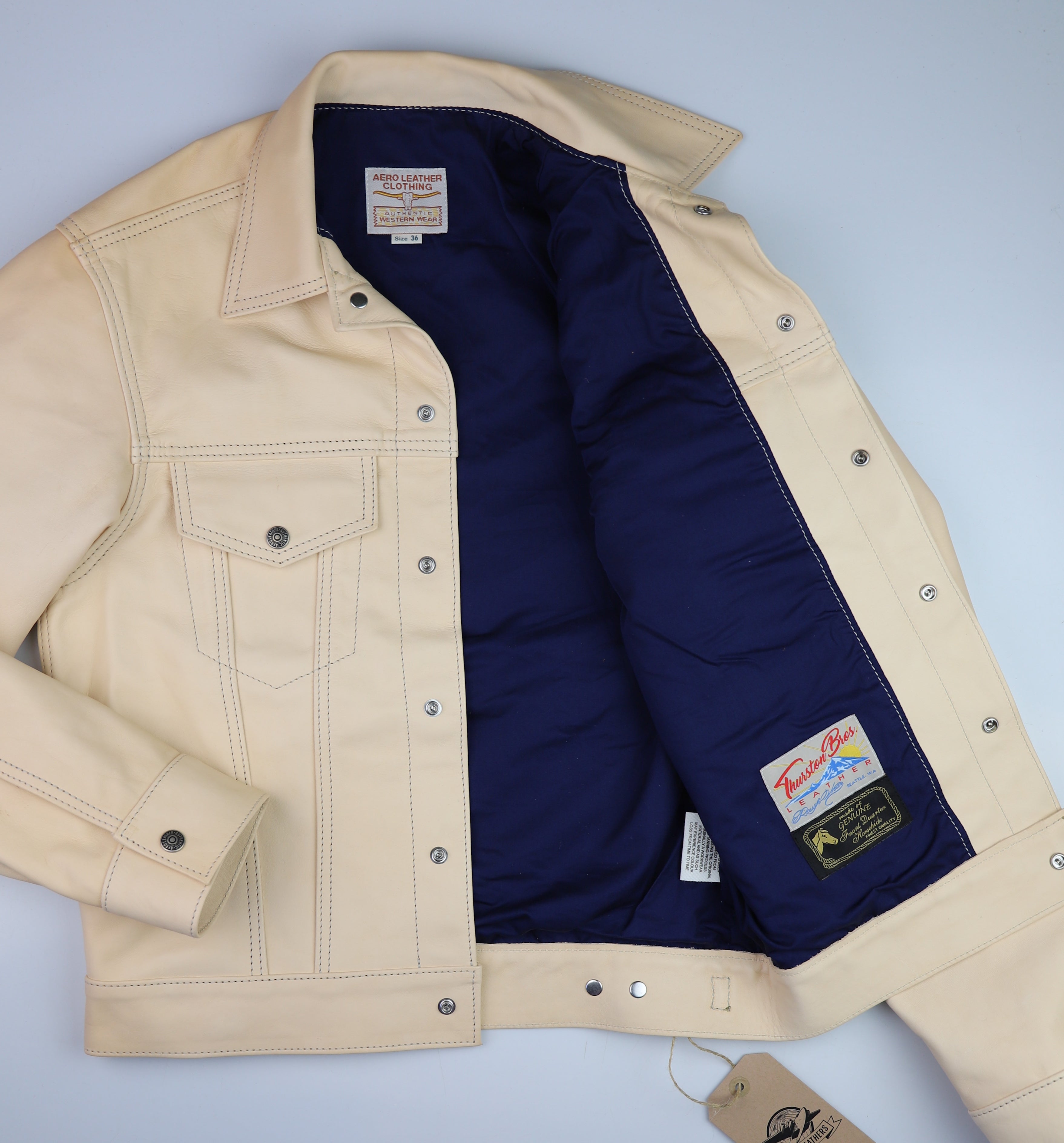 Aero 557XX Type 3 Jean Jacket, size 36, Unfinished Horsehide