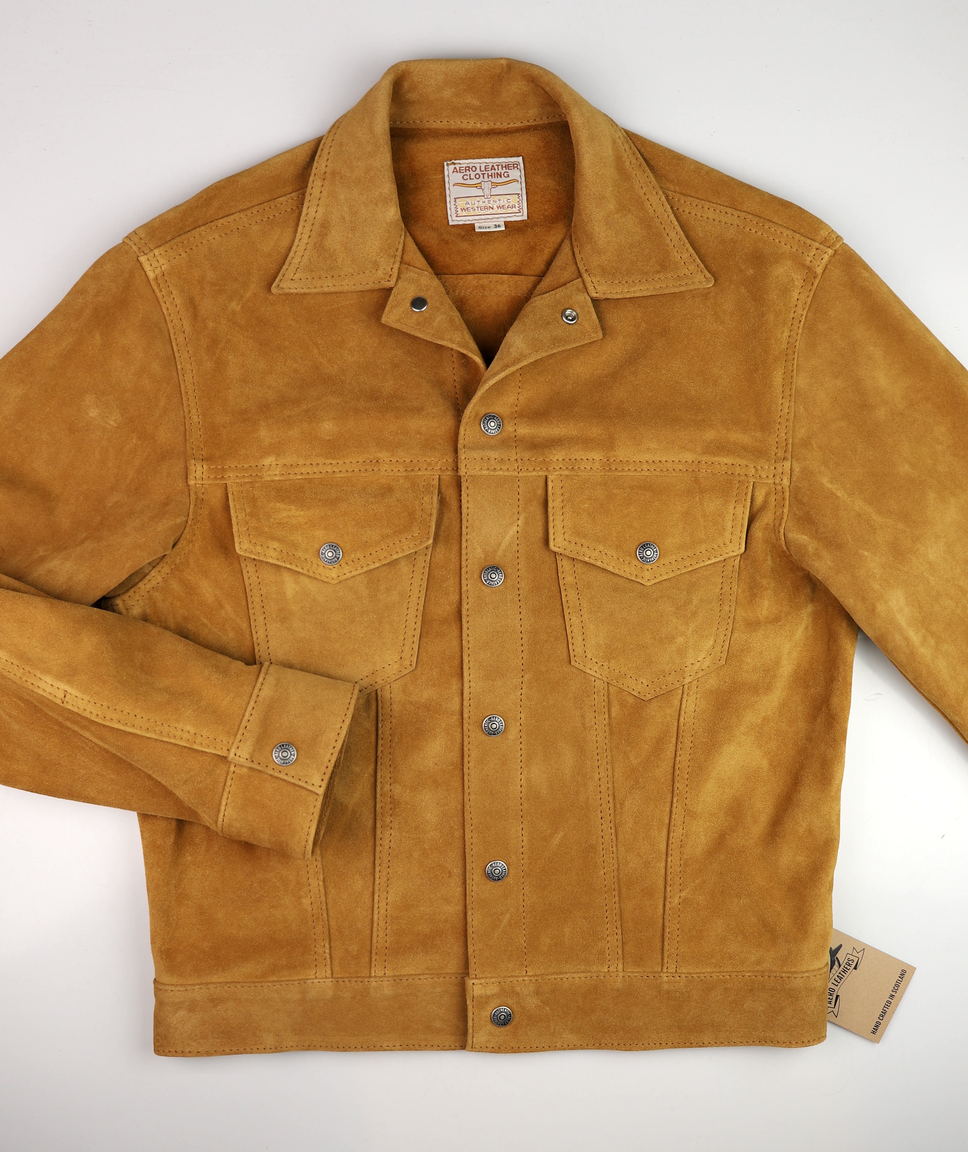 Aero Type 3 Jean Jacket, size 36, Golden Suede