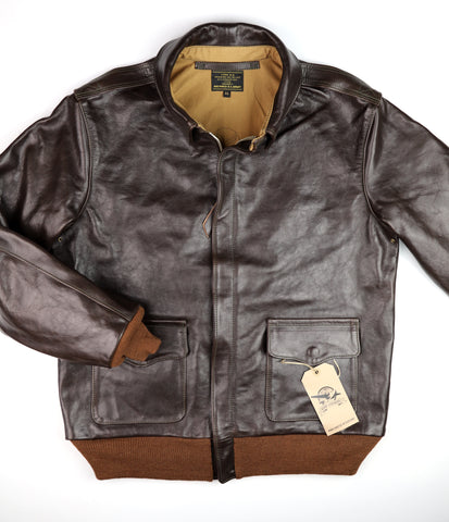 Aero A-2 Military Flight Jacket, size 46, Chestnut Badalassi