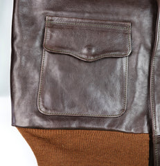 Aero A-2 Military Flight Jacket, size 46, Chestnut Badalassi