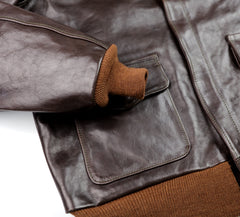Aero A-2 Military Flight Jacket, size 46, Chestnut Badalassi