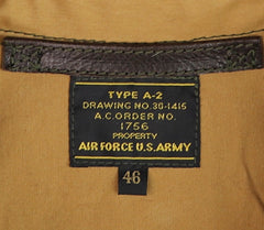 Aero A-2 Military Flight Jacket, size 46, Chestnut Badalassi