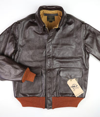Aero A-2 Military Flight Jacket, size 38, Dark Seal Vicenza Horsehide