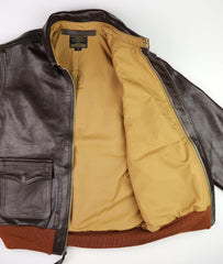 Aero A-2 Military Flight Jacket, size 38, Dark Seal Vicenza Horsehide