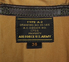 Aero A-2 Military Flight Jacket, size 38, Dark Seal Vicenza Horsehide