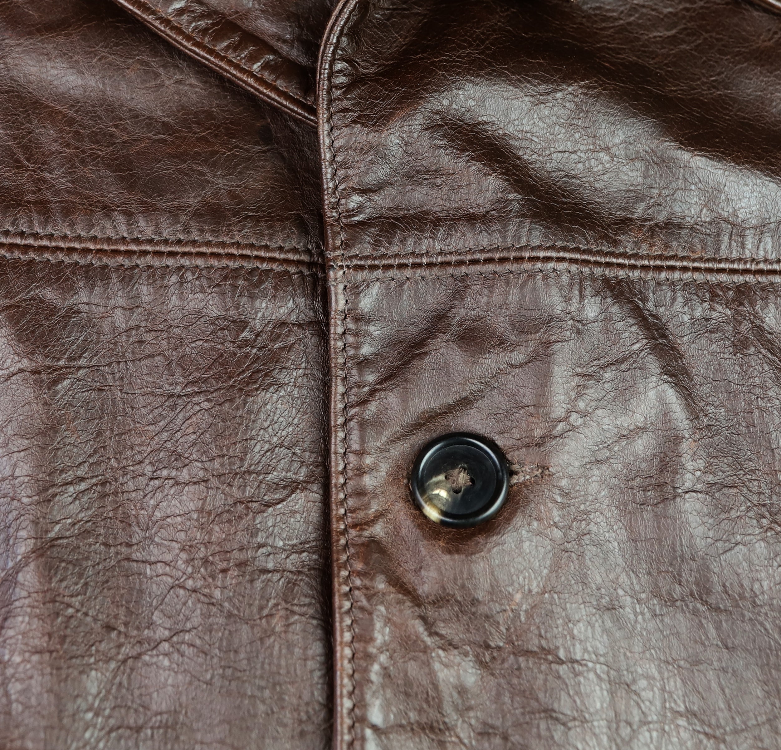 Aero Veste de Rallye, size 50, Battered Brown Steerhide, Gently Worn