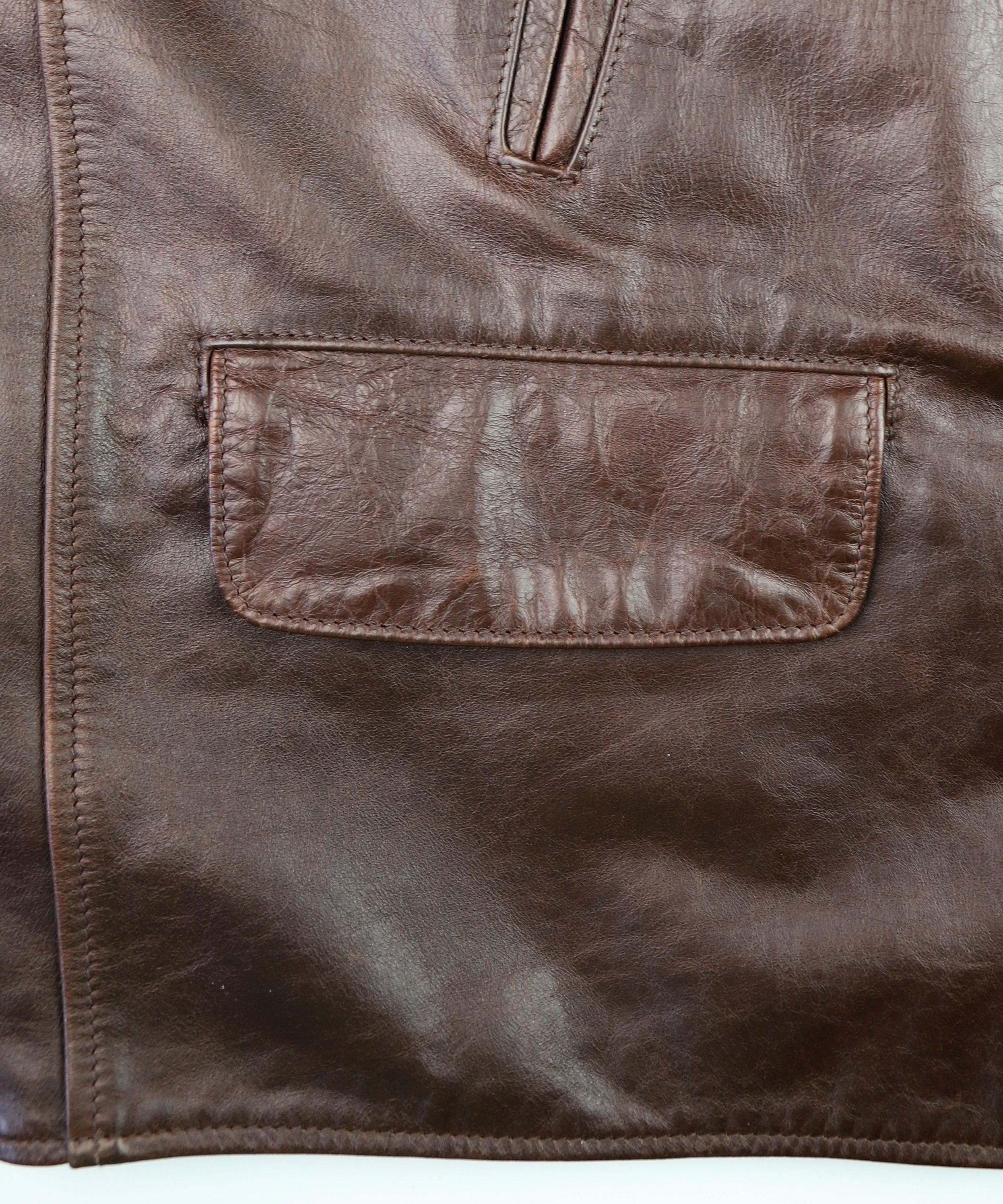 Aero Veste de Rallye, size 50, Battered Brown Steerhide, Gently Worn