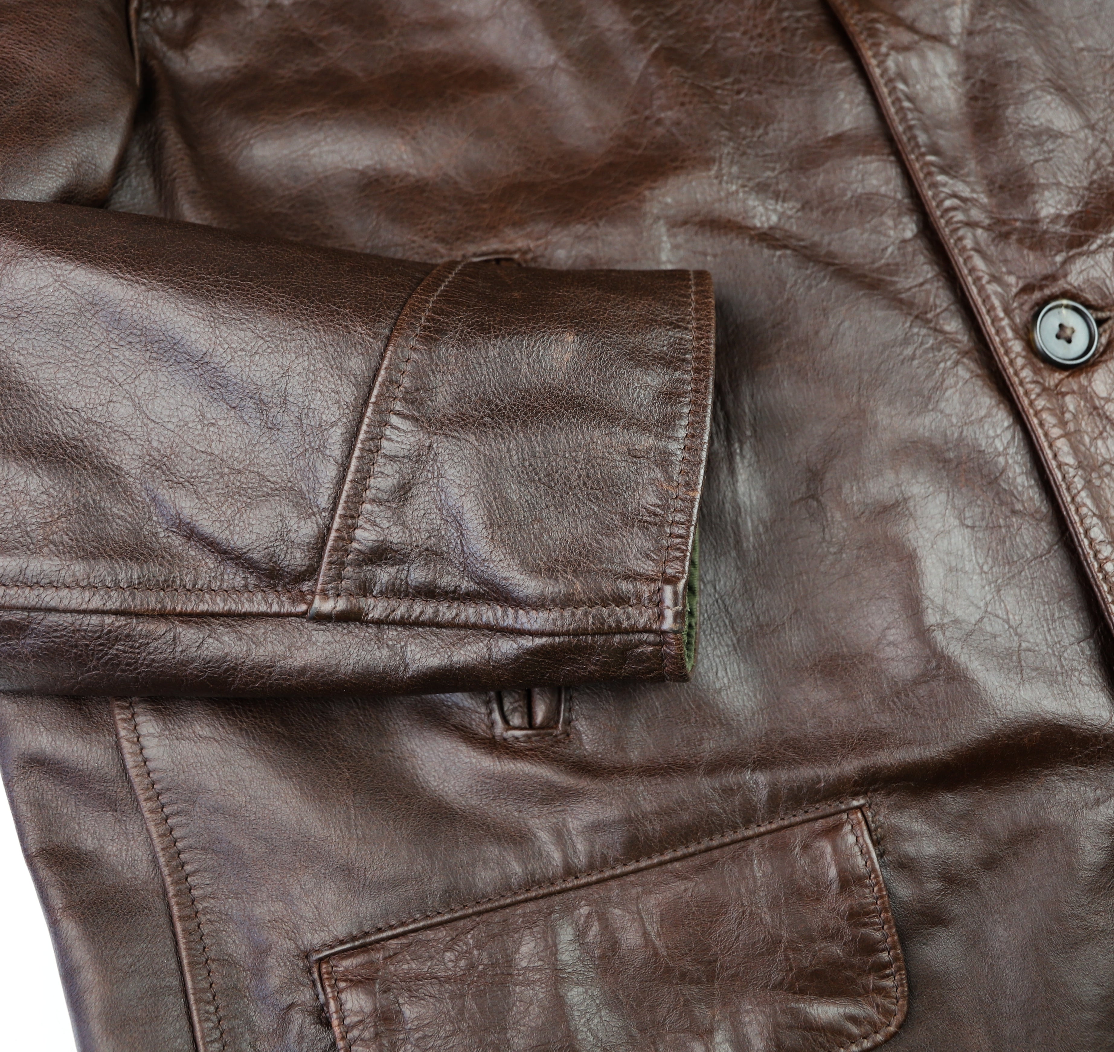 Aero Veste de Rallye, size 50, Battered Brown Steerhide, Gently Worn