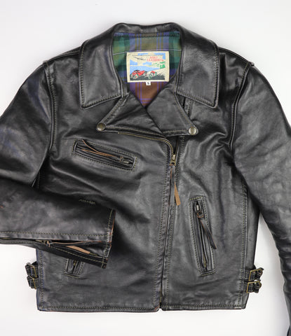 Aero Women's Motorcycle Jacket, size 5, Blackened Brown Vicenza Horsehide