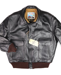 Aero 1950s Flight Jacket, size 46, Blackened Brown Vicenza Horsehide