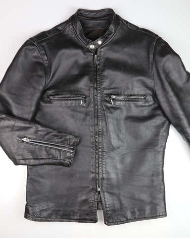 Vintage Brooks Cafe Racer Jacket, Black, size 42