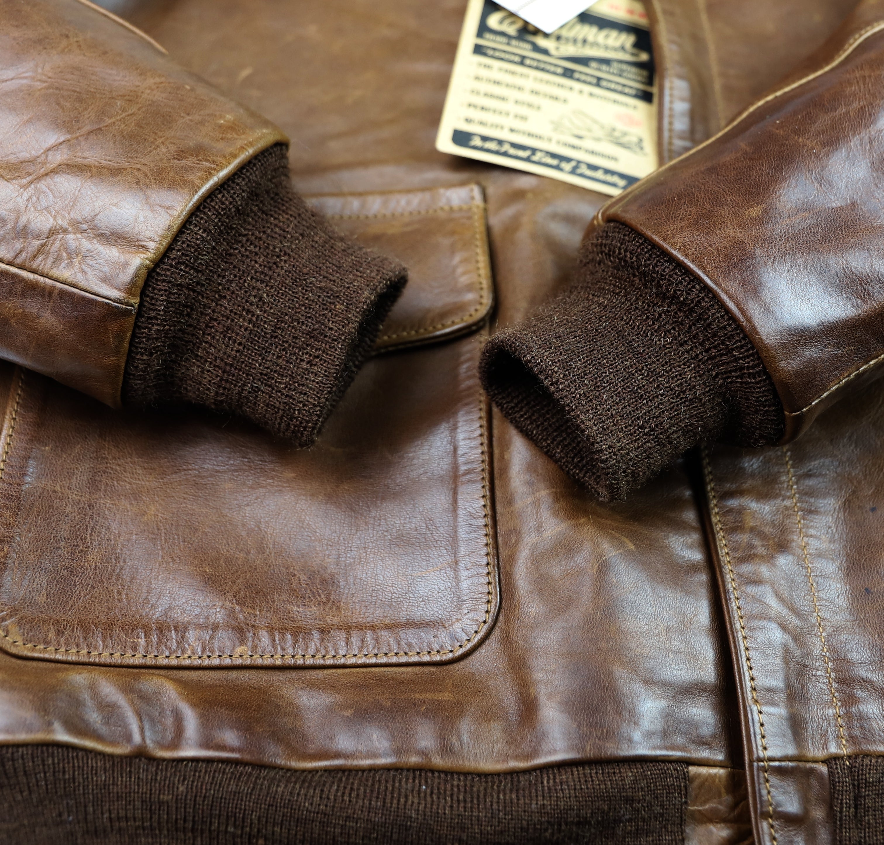 Eastman A-2 Military Flight Jacket, Gently Worn, size 38, Russet Horsehide