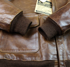 Eastman A-2 Military Flight Jacket, Gently Worn, size 38, Russet Horsehide