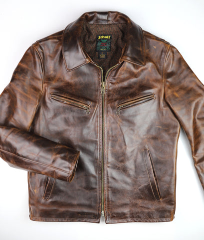 Schott 673, Brown Cowhide, size Medium