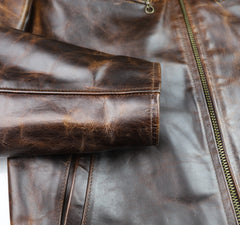 Schott 673, Brown Cowhide, size Medium