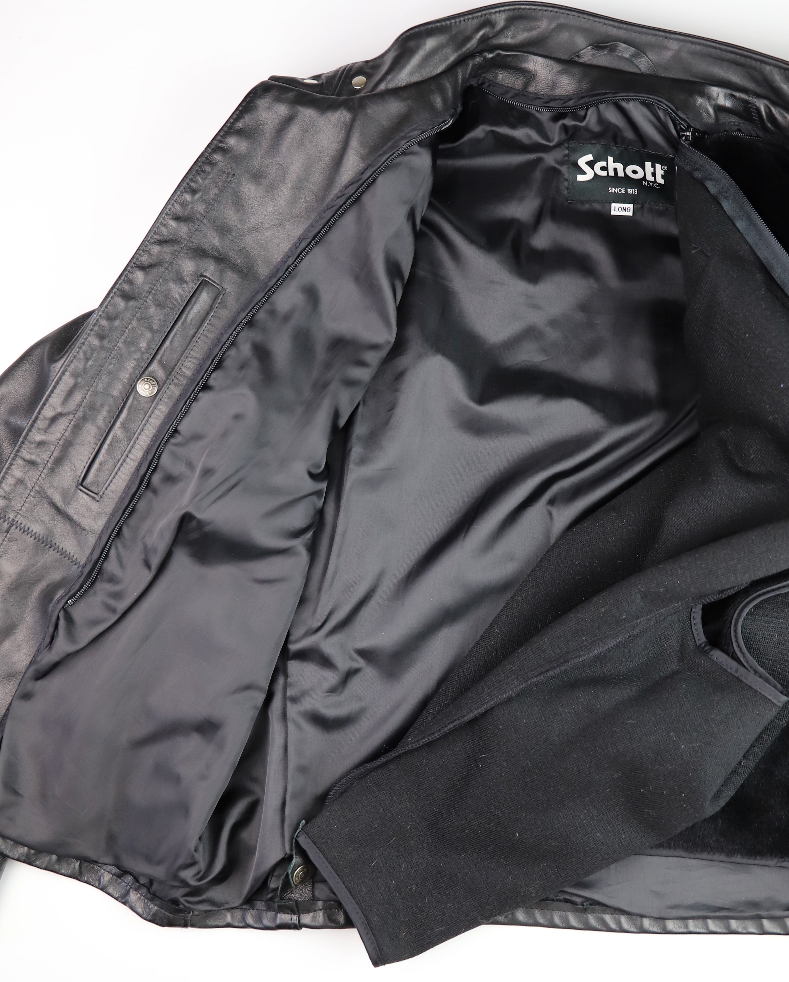 Schott 141 Cafe Racer, Black Cowhide, size 46L