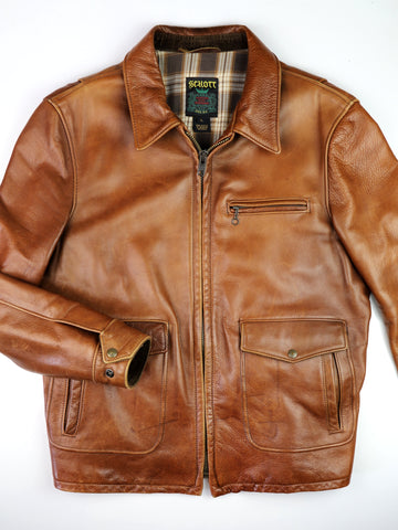 Schott 563 Delivery Jacket, Russet Cowhide, size Large