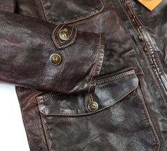 Thedi Atlas Deluxe Half Belt, size XXL, Hand Dyed Cocoa Toscano