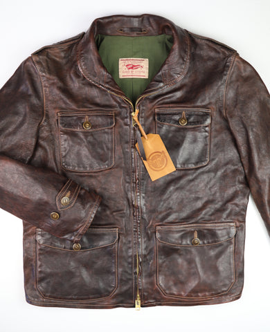 Thedi Atlas Deluxe Half Belt, size XXL, Hand Dyed Cocoa Toscano