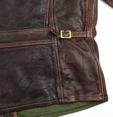 Thedi Atlas Deluxe Half Belt, size XXL, Hand Dyed Cocoa Toscano