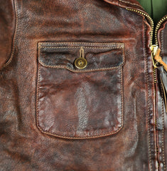 Thedi Atlas Deluxe Half Belt, size 3XL, Hand Dyed Cocoa Toscano