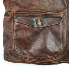 Thedi Atlas Deluxe Half Belt, size 3XL, Hand Dyed Cocoa Toscano