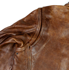 Thedi Cafe Racer Jacket, size Medium, Light Brown Toscano Buffalo