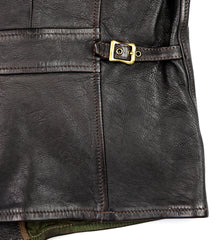 Thedi Evander Crosszip Half Belt, size 2XL, Black Teacore Bruciato Horsehide