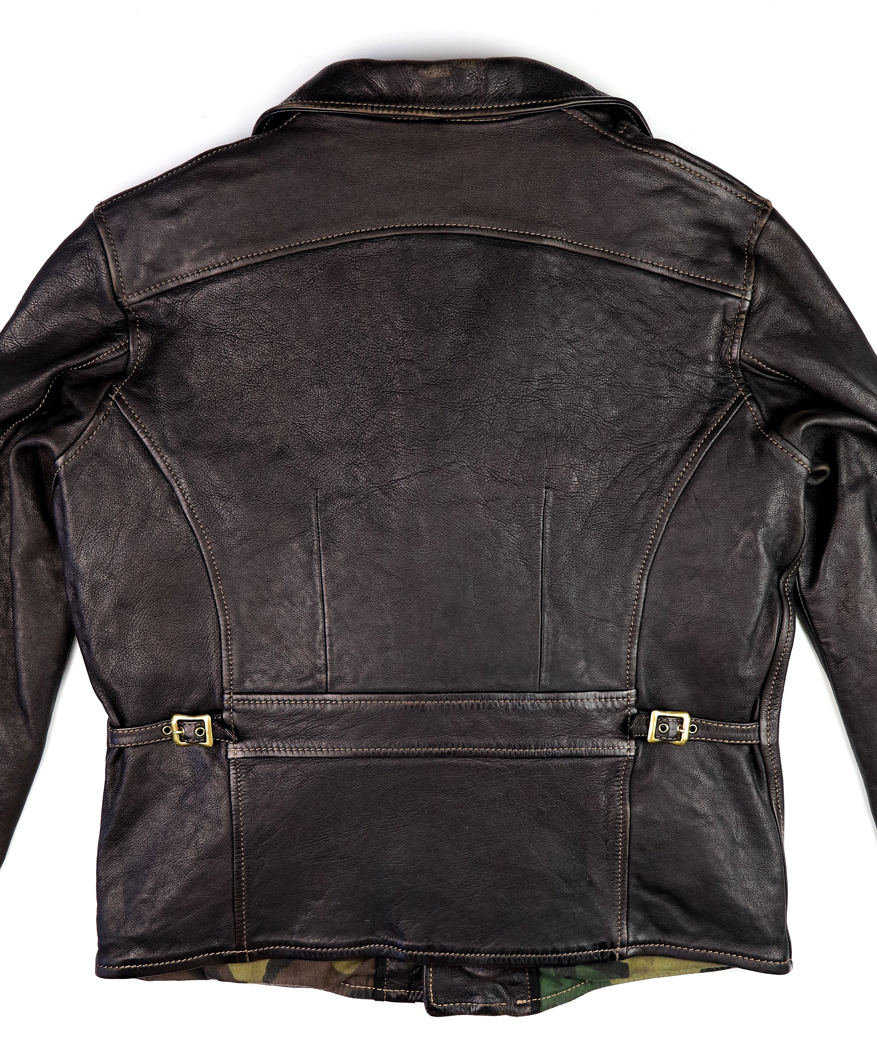 Thedi Evander Crosszip Half Belt, size Large, Black Teacore Bruciato Horsehide