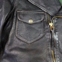 Thedi Evander Crosszip Half Belt, size Large, Black Teacore Bruciato Horsehide