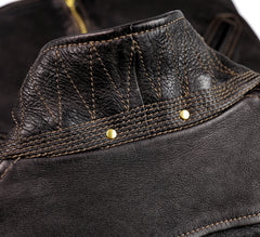Thedi Evander Crosszip Half Belt, size Large, Black Teacore Bruciato Horsehide
