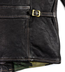 Thedi Evander Crosszip Half Belt, size Large, Black Teacore Bruciato Horsehide