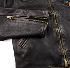 Thedi Evander Crosszip Half Belt, size Large, Black Teacore Bruciato Horsehide