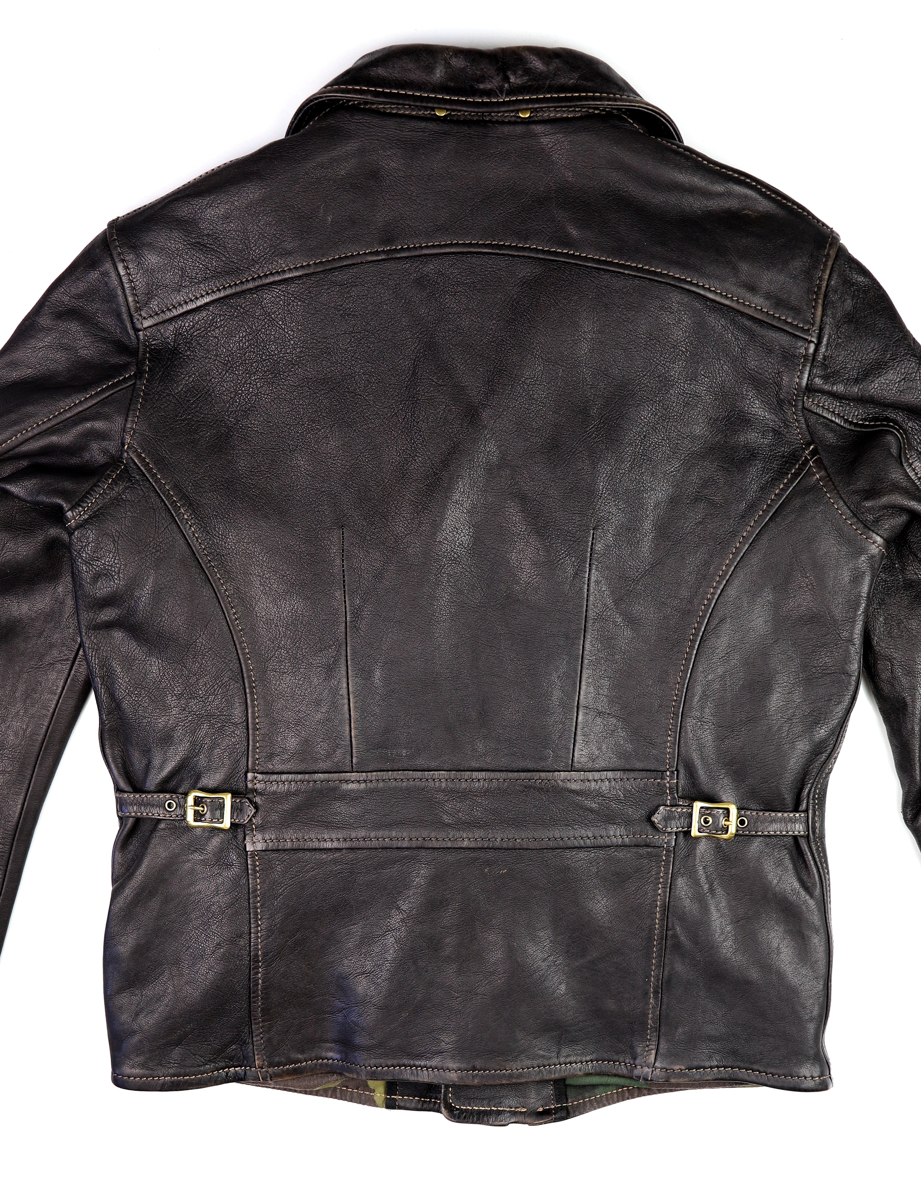Thedi Evander Crosszip Half Belt, size Medium, Black Teacore Bruciato Horsehide